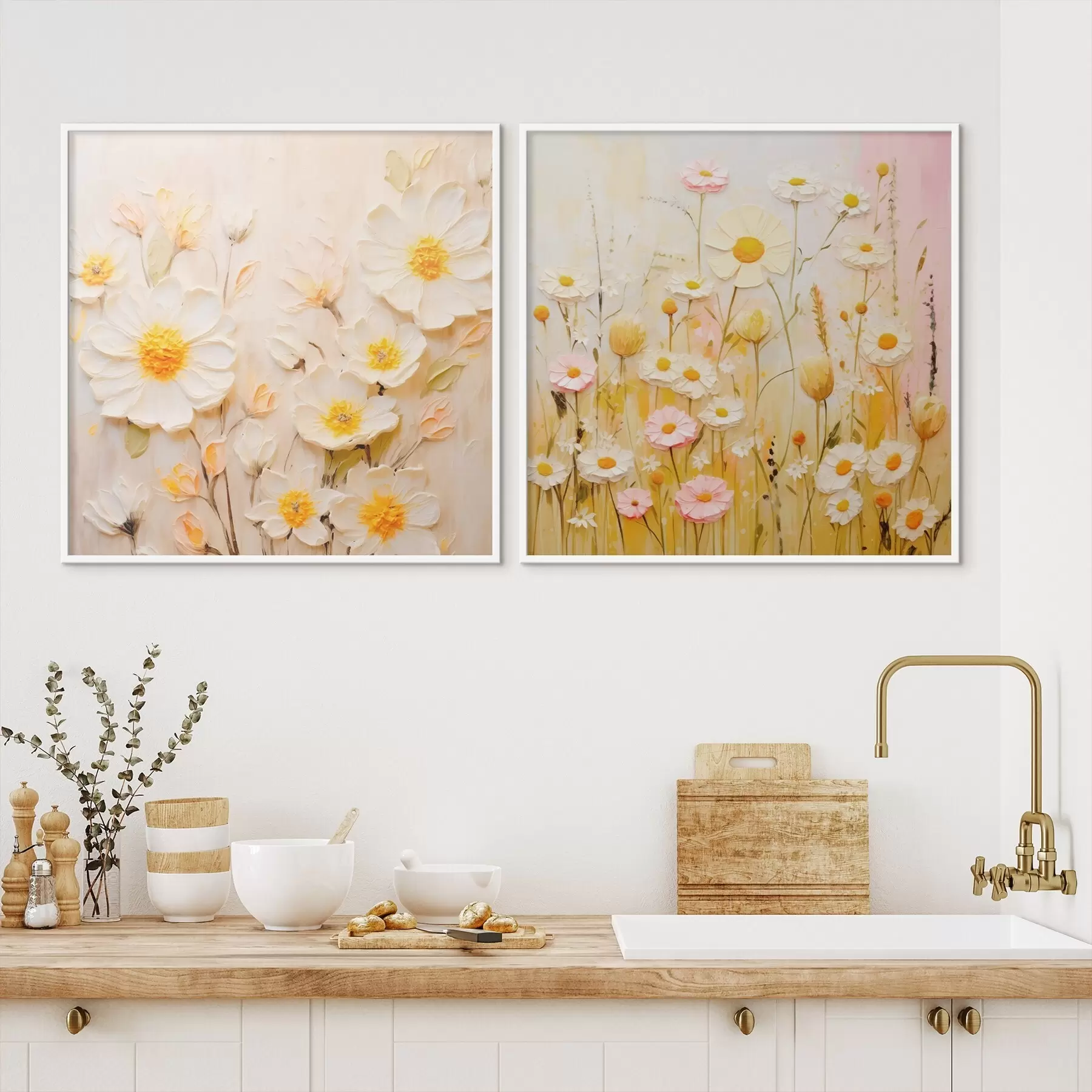 murales de pared Prado de flores en estilo pintura al óleo d00711