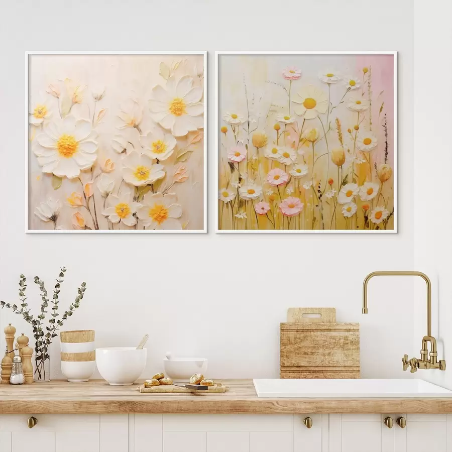 murales de pared Prado de flores en estilo pintura al óleo d00711