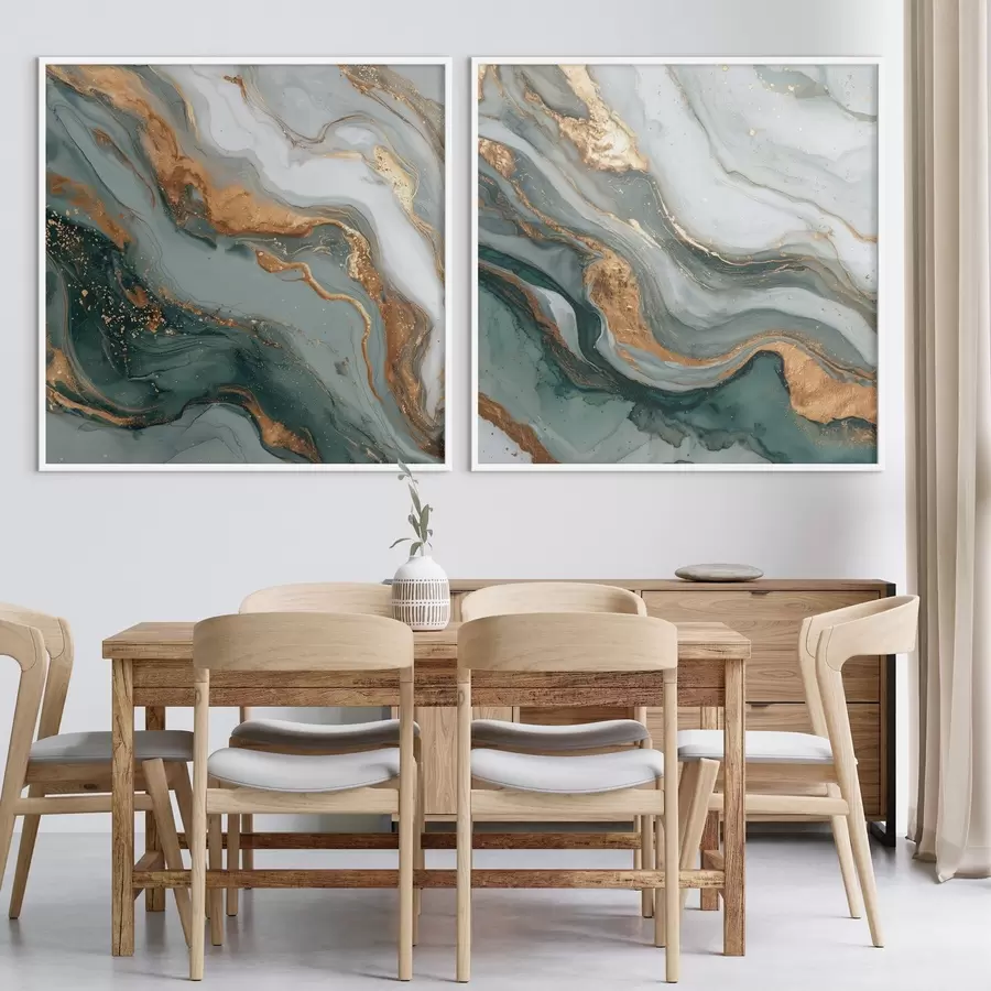 murales de pared Textura de mármol en tonos gris turquesa d00744