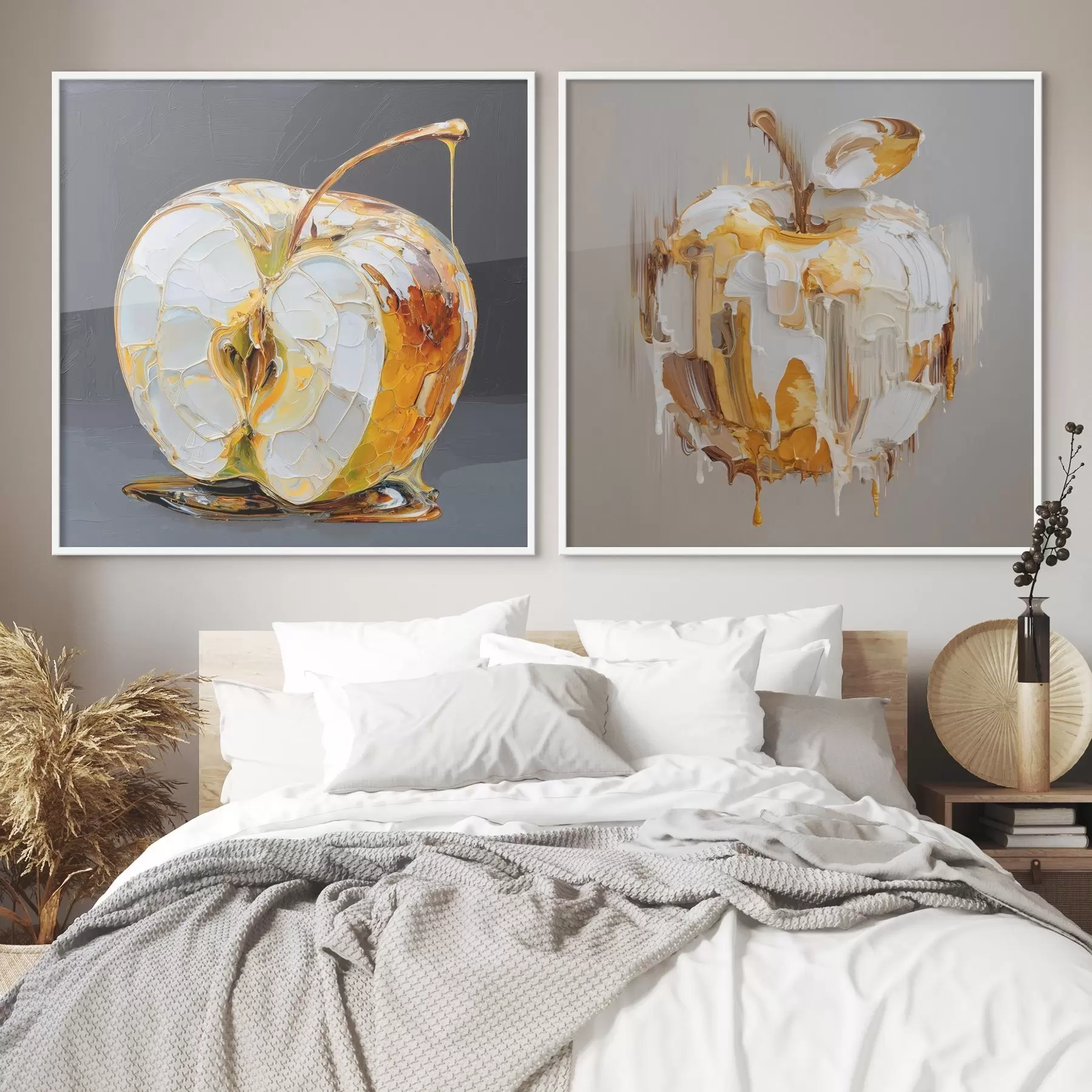 murales de pared Abstracción con manzana en interpretación moderna d00746