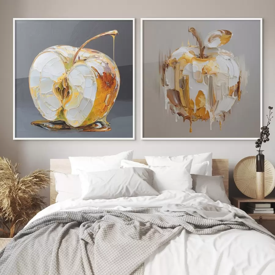 murales de pared Abstracción con manzana en interpretación moderna d00746