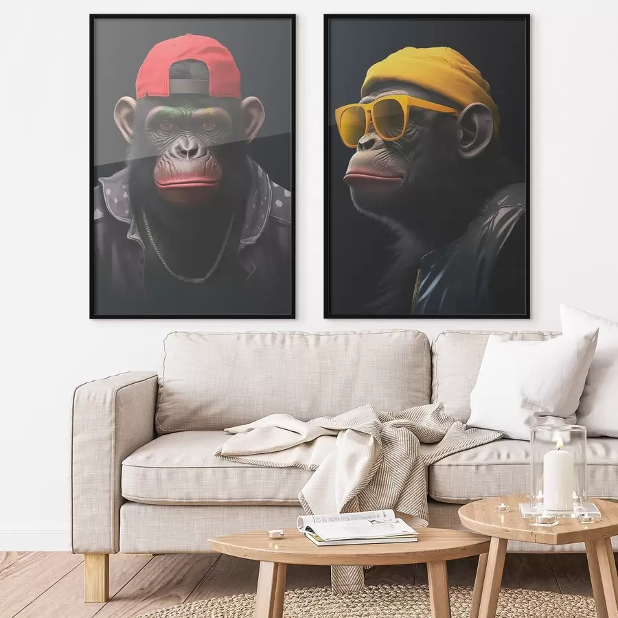 murales de pared Armonía, tres caras, colores brillantes d00452