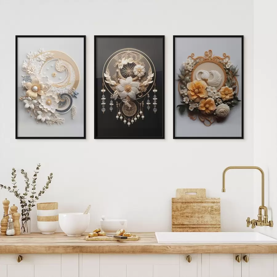 murales de pared Composiciones abstractas de flores d00561