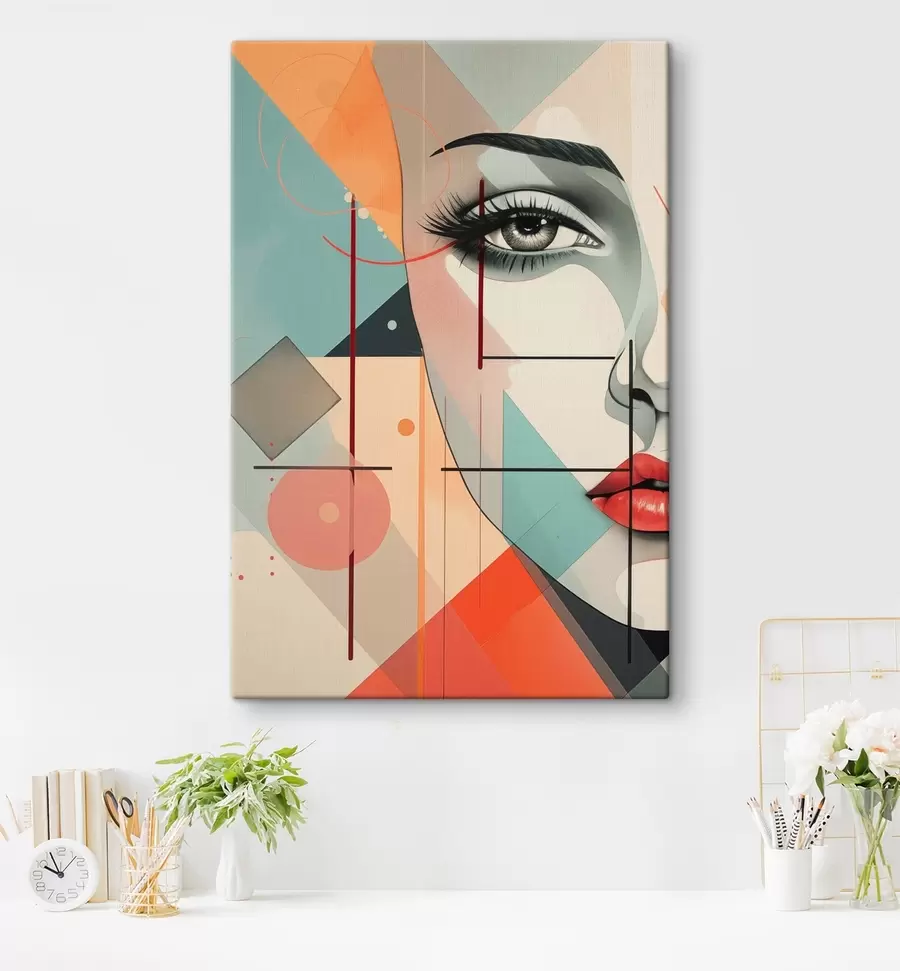 murales de pared Personas, rostro, geometría s47447