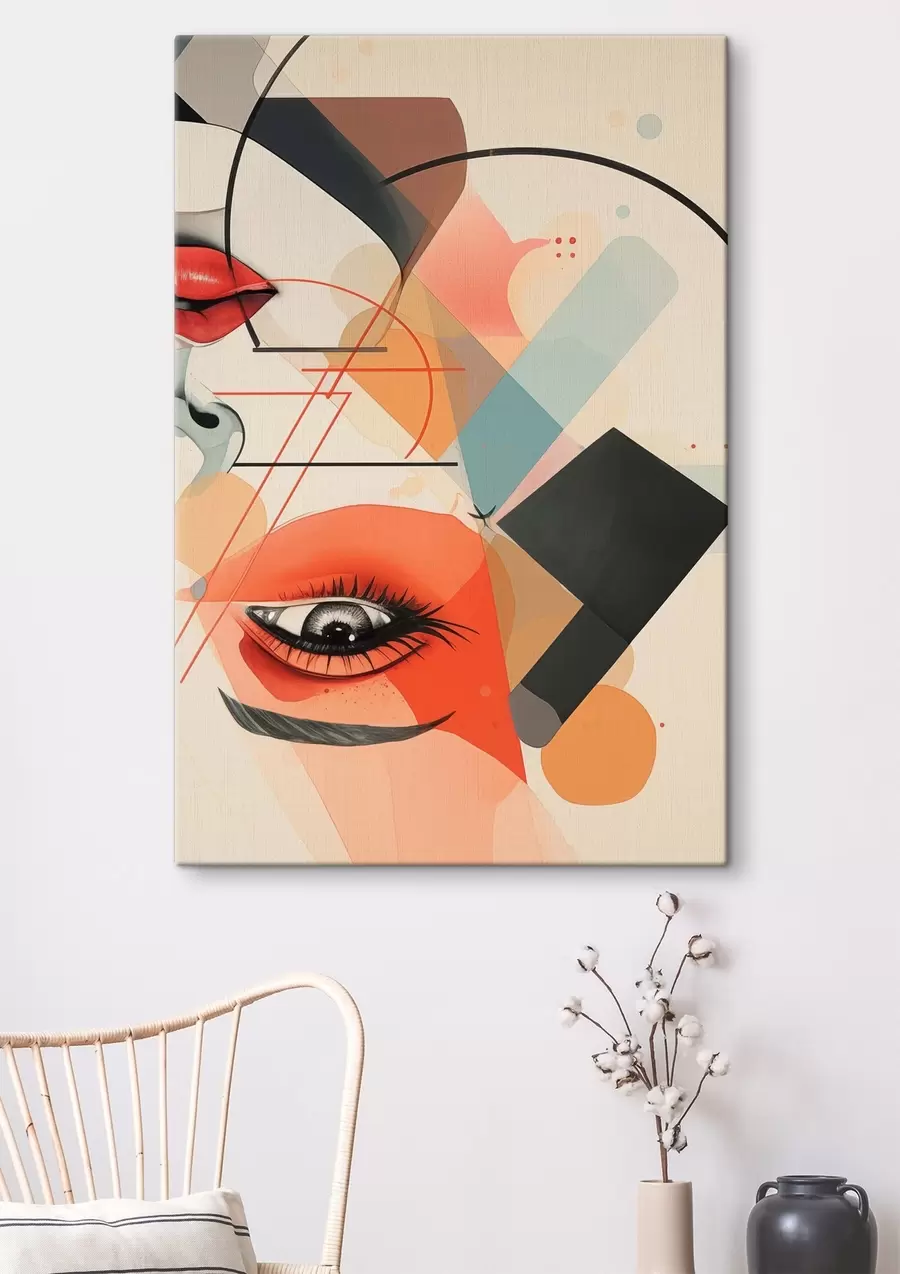 murales de pared Rostro y formas geométricas s47448