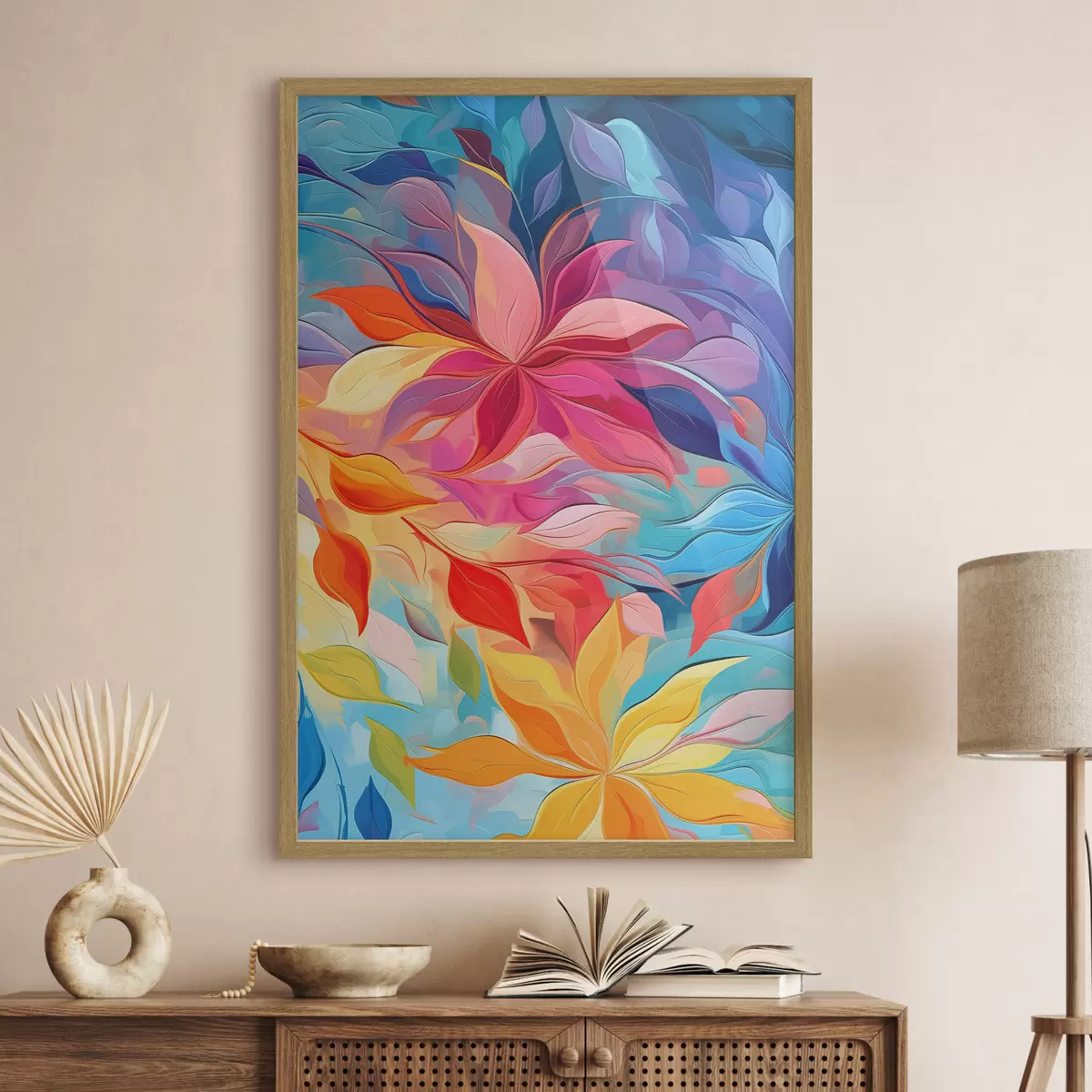 Poster Flor abstracta, imitación de pintura al óleo f47446