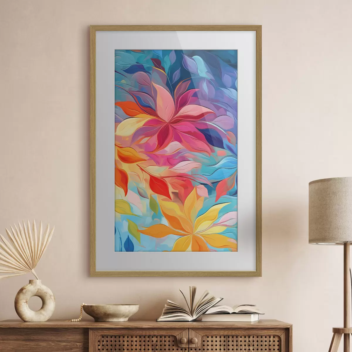 Poster Flor abstracta, imitación de pintura al óleo f47446