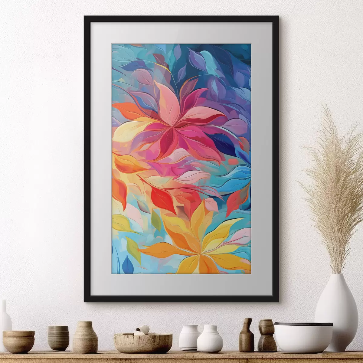 Poster Flor abstracta, imitación de pintura al óleo f47446