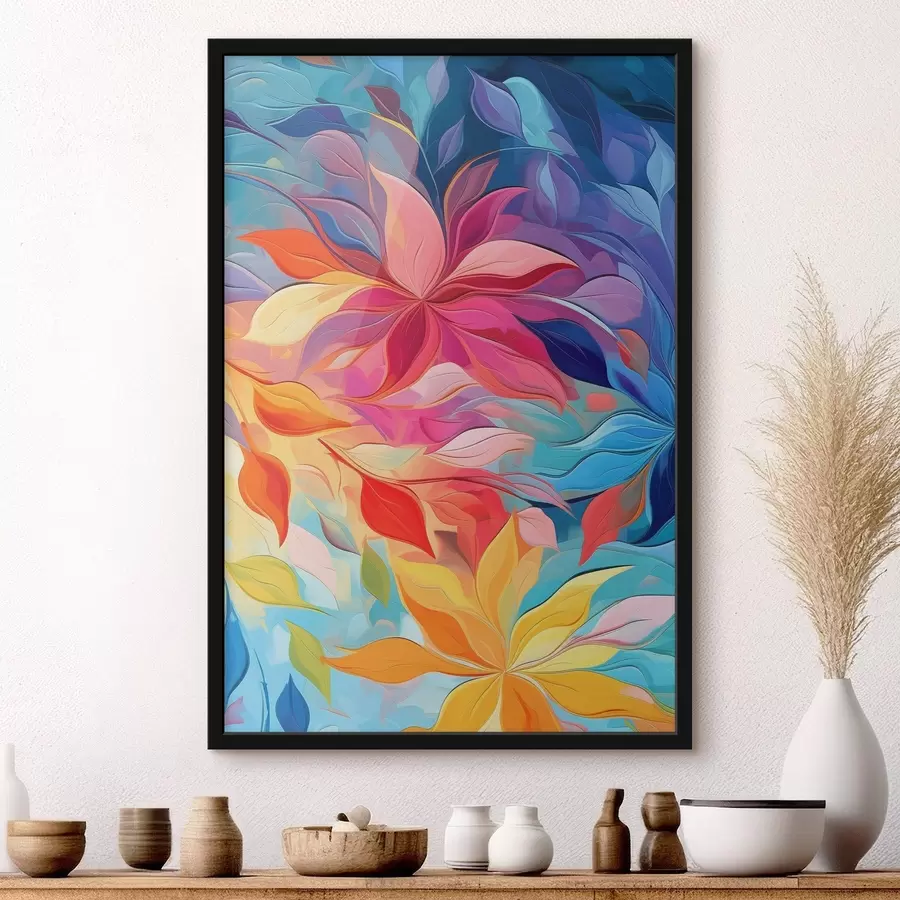 murales de pared Flor abstracta, imitación de pintura al óleo f47446