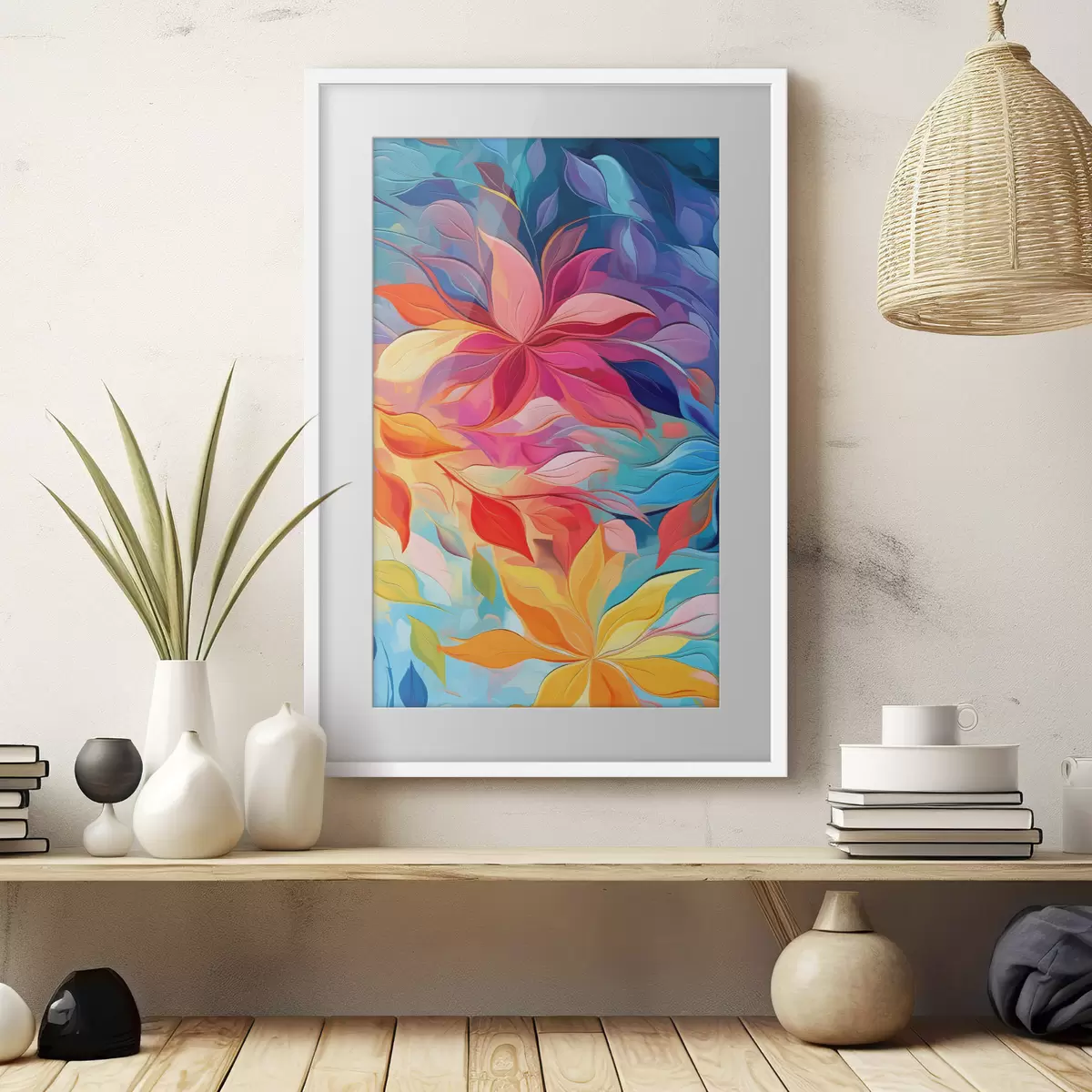 Poster Flor abstracta, imitación de pintura al óleo f47446