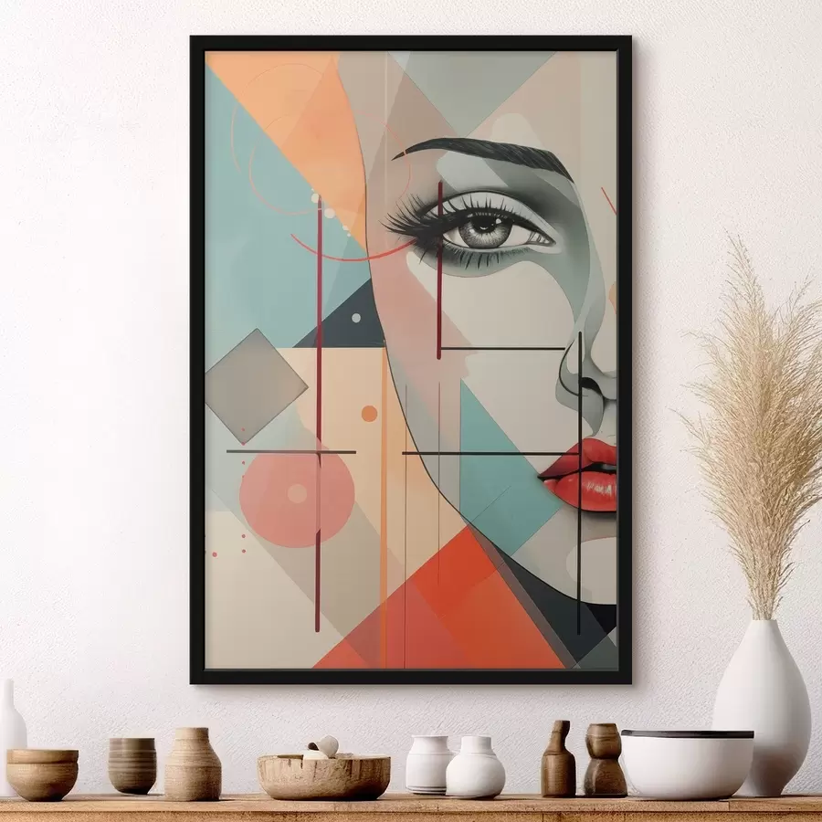 murales de pared Personas, rostro, geometría f47447