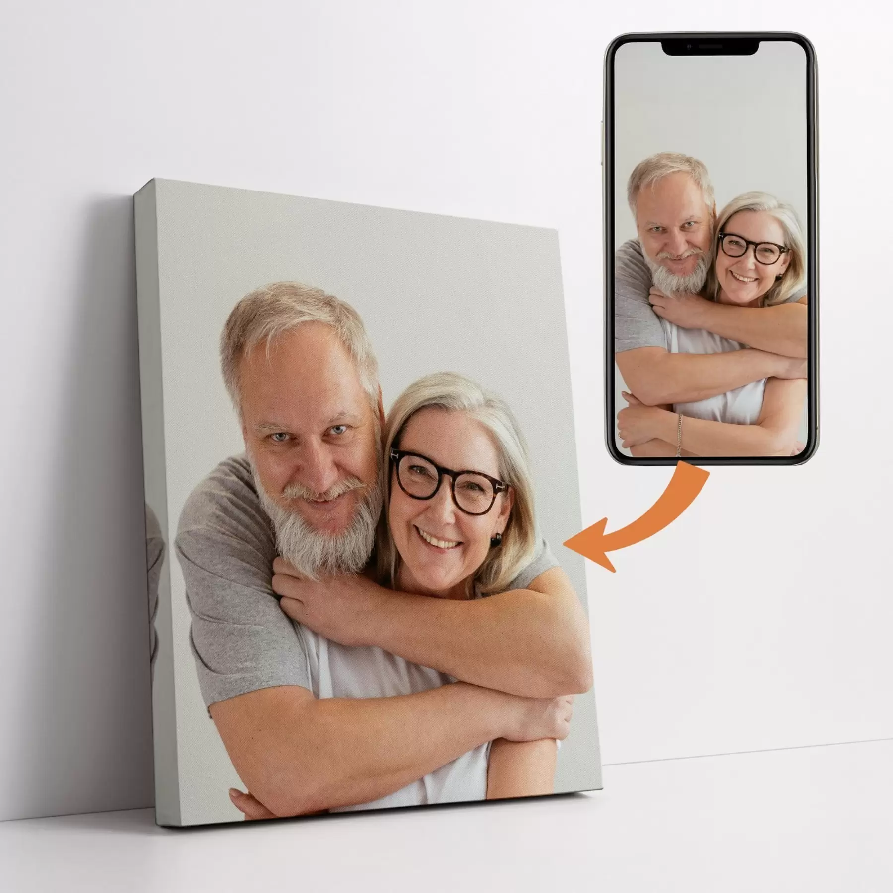murales de pared Regalo para una pareja basado en una foto sobre lienzo s47186