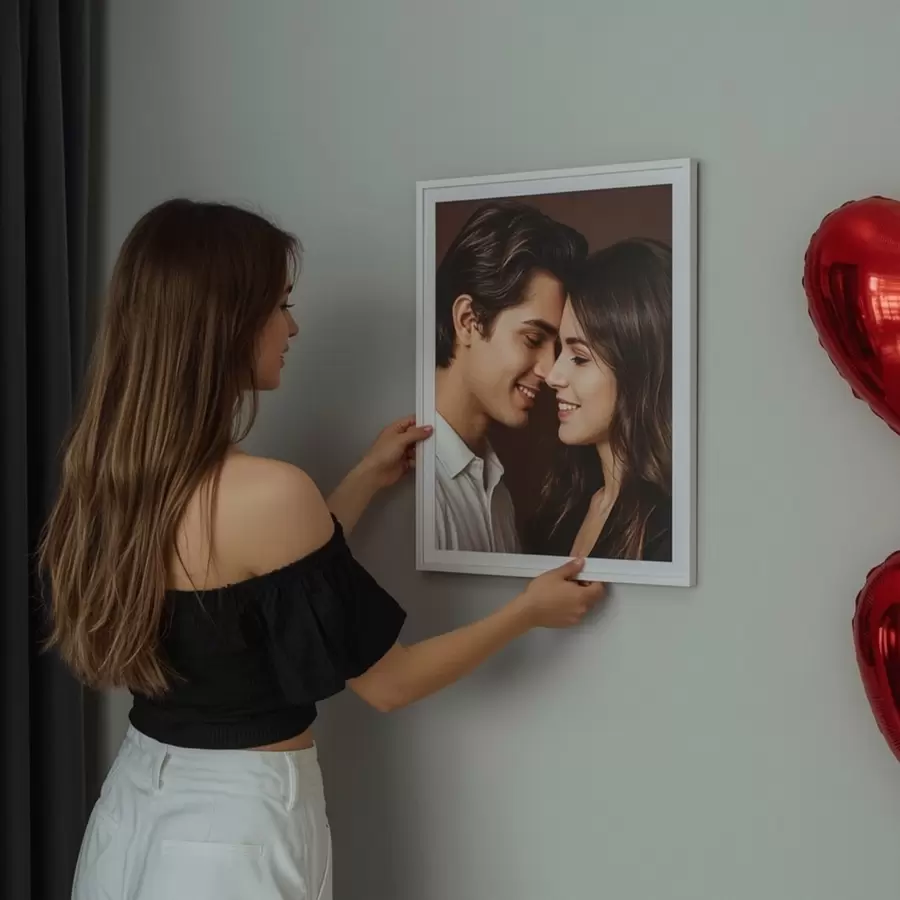 murales de pared Regalo para una pareja basado en una foto sobre lienzo s47193