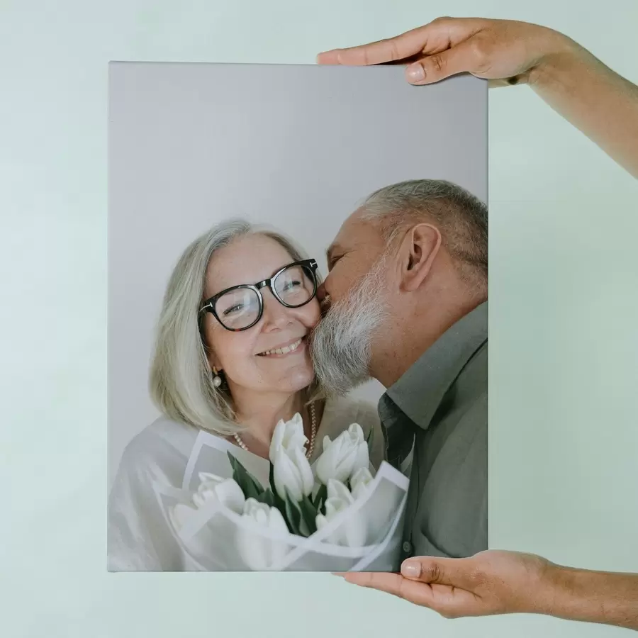 murales de pared Regalo para una pareja basado en una foto sobre lienzo s47197