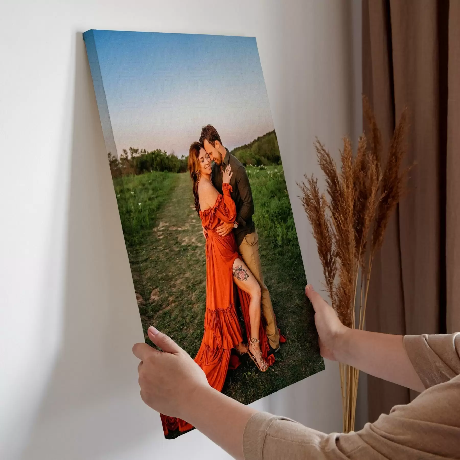 murales de pared Regalo para una pareja basado en una foto sobre lienzo s47198