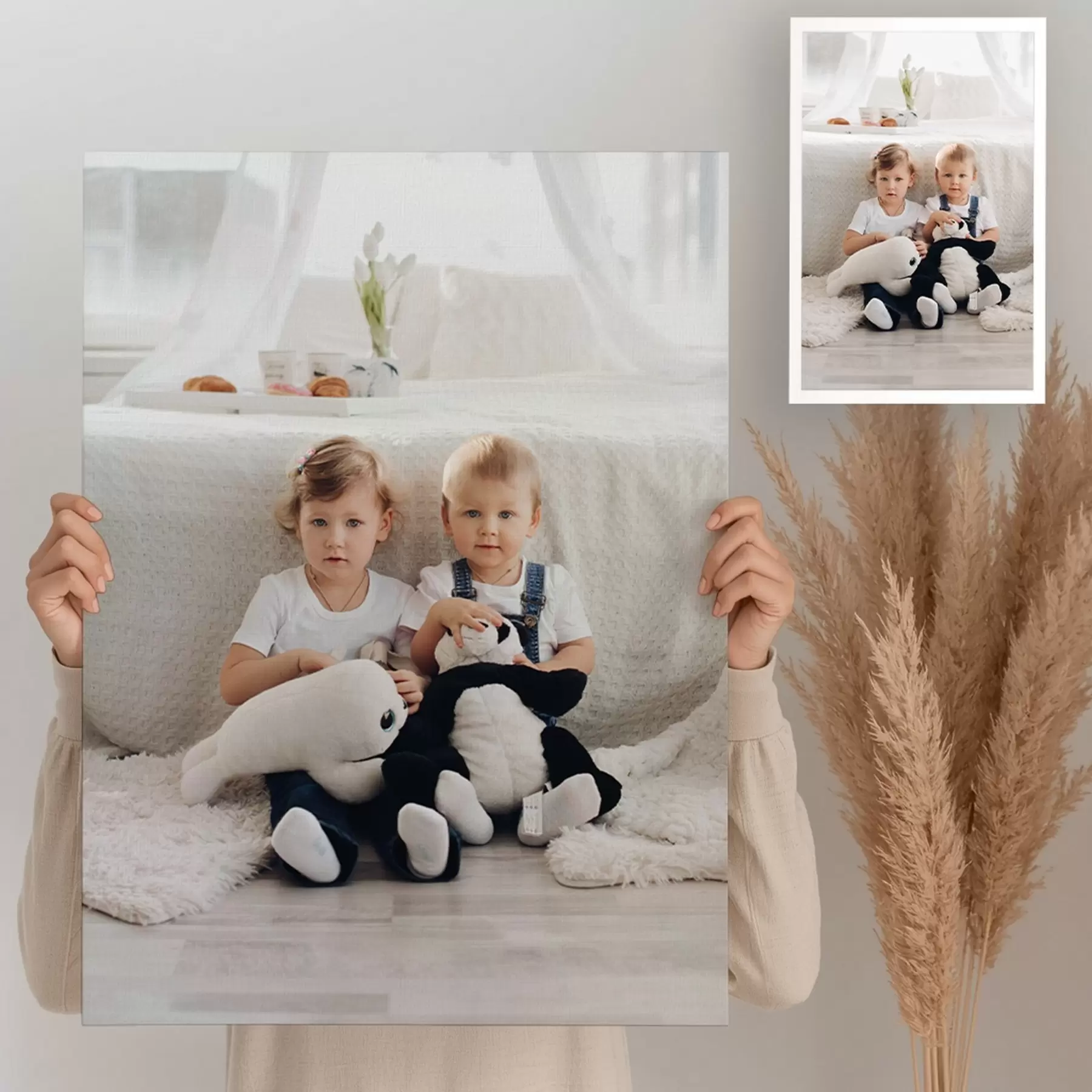 murales de pared Una foto de tu hijo en lienzo s47219