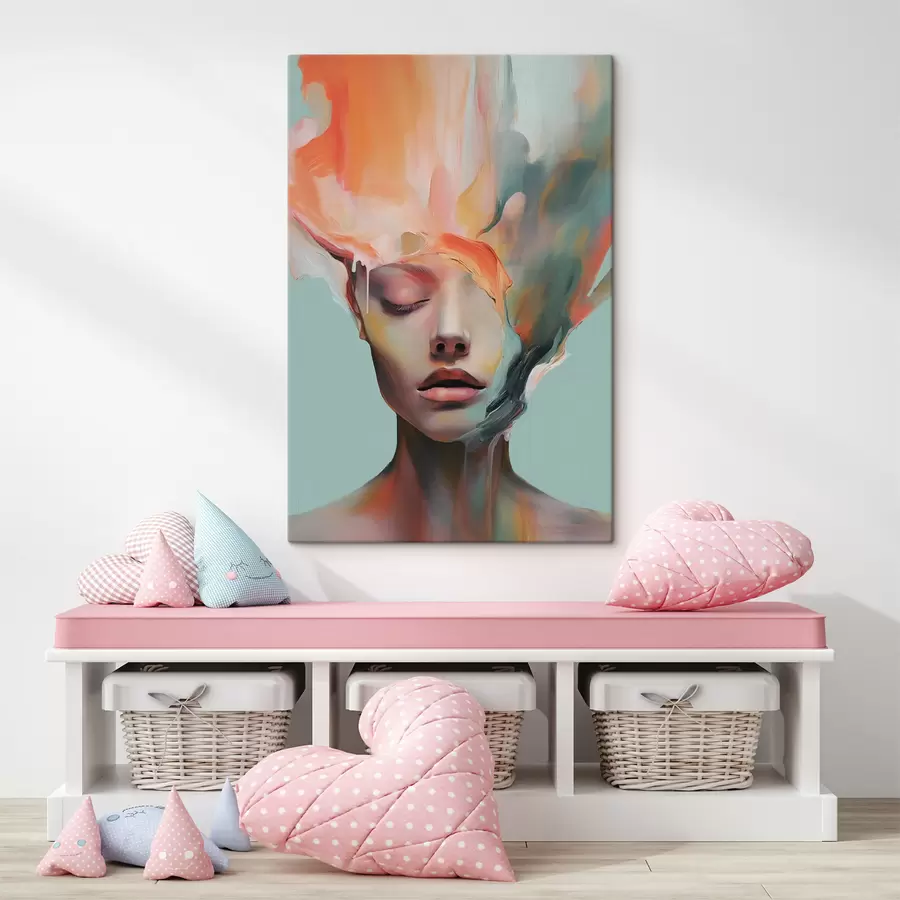 murales de pared Retrato abstracto de una niña s47389