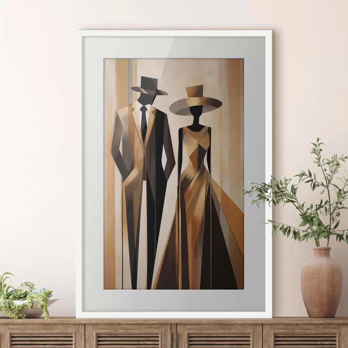 Poster pareja abstracta f47356