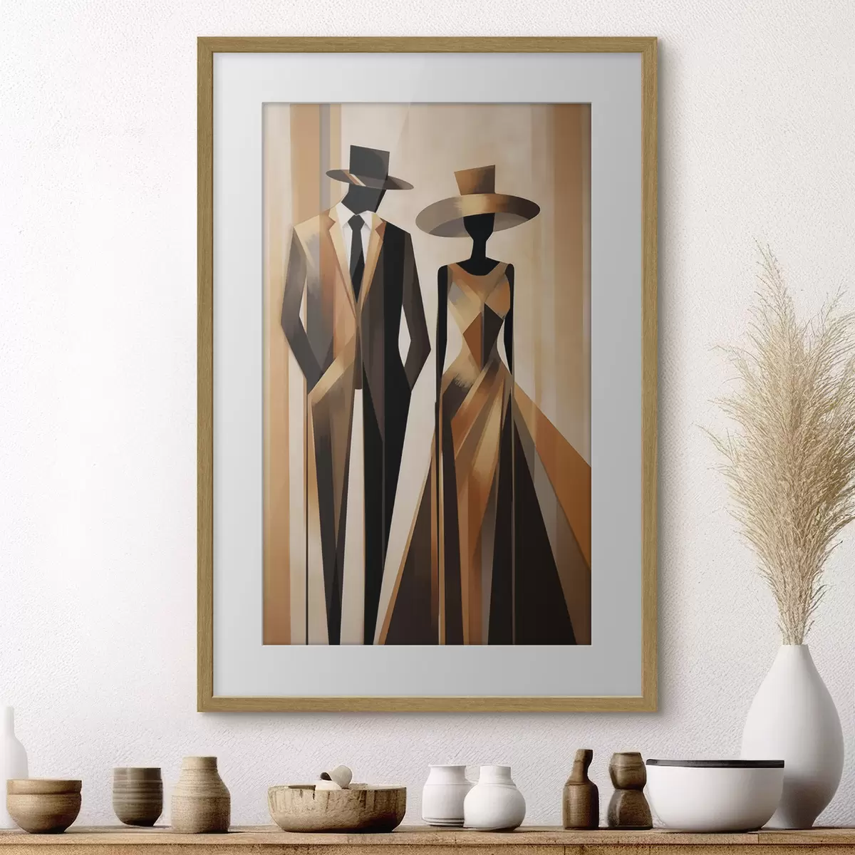 Poster pareja abstracta f47356