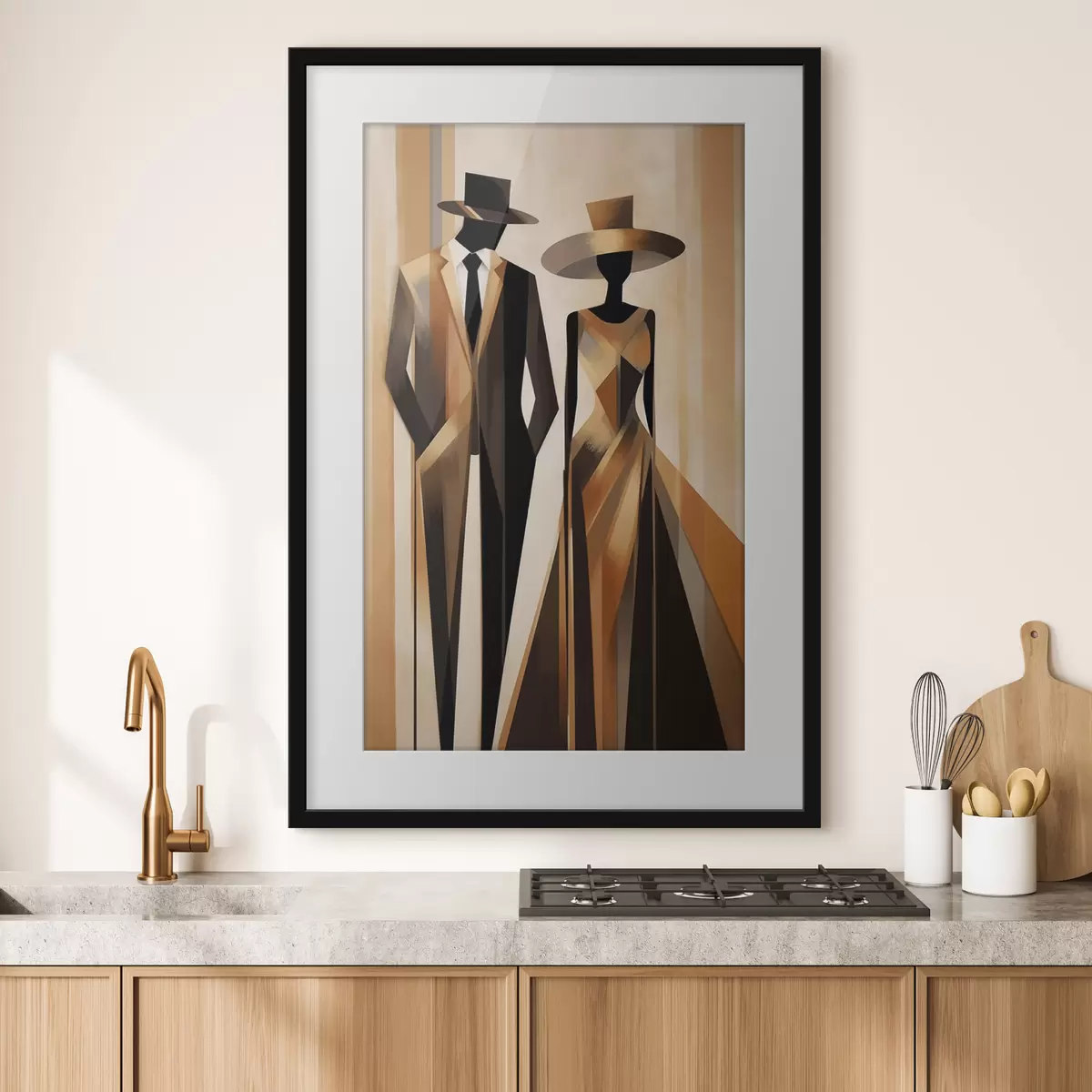 Poster pareja abstracta f47356