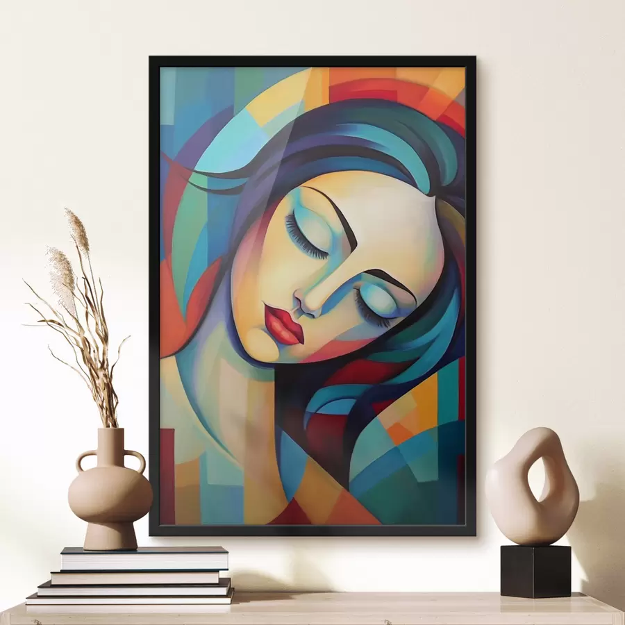 murales de pared Retrato abstracto de una niña f47362