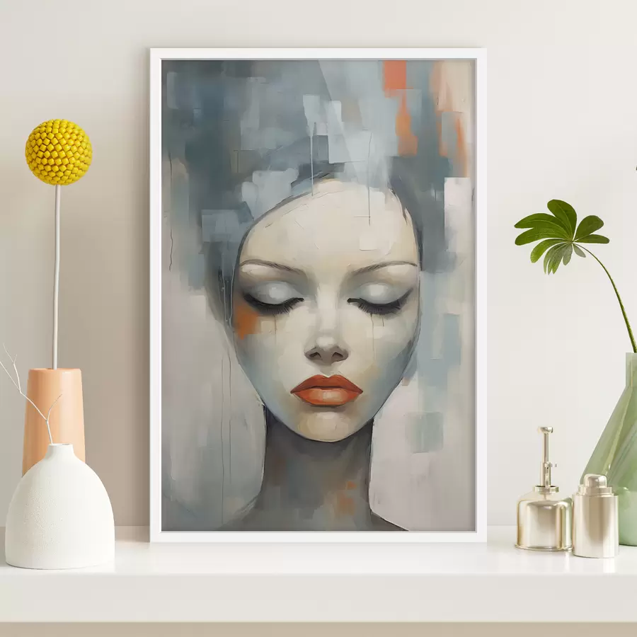 murales de pared Retrato abstracto de una niña f47365