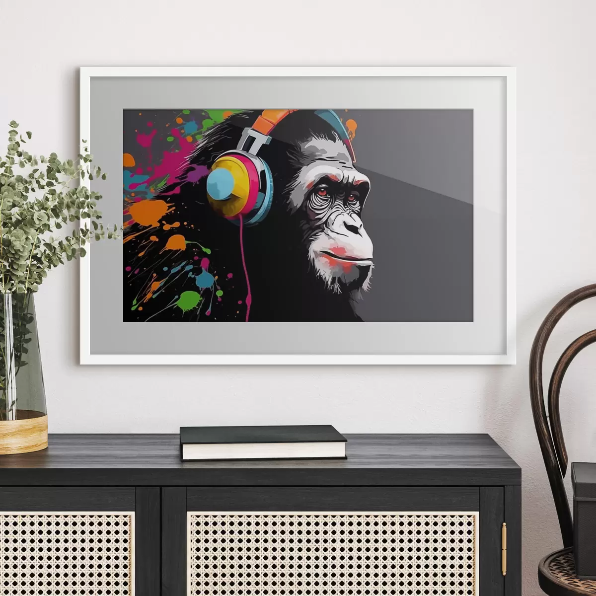 Poster Mono con auriculares f47385