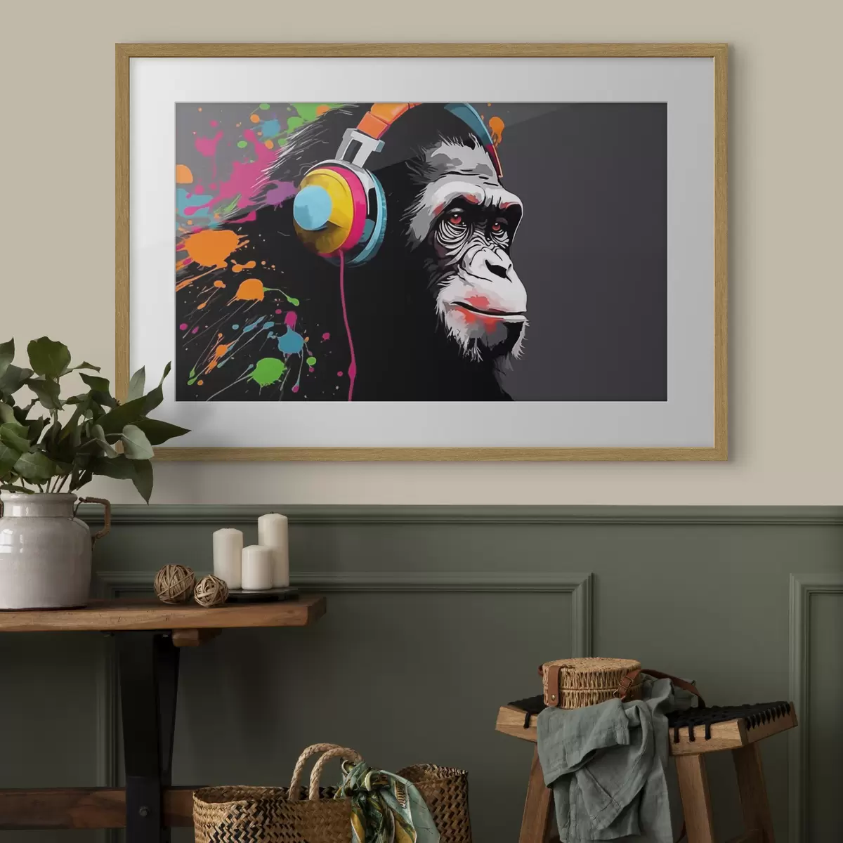 Poster Mono con auriculares f47385