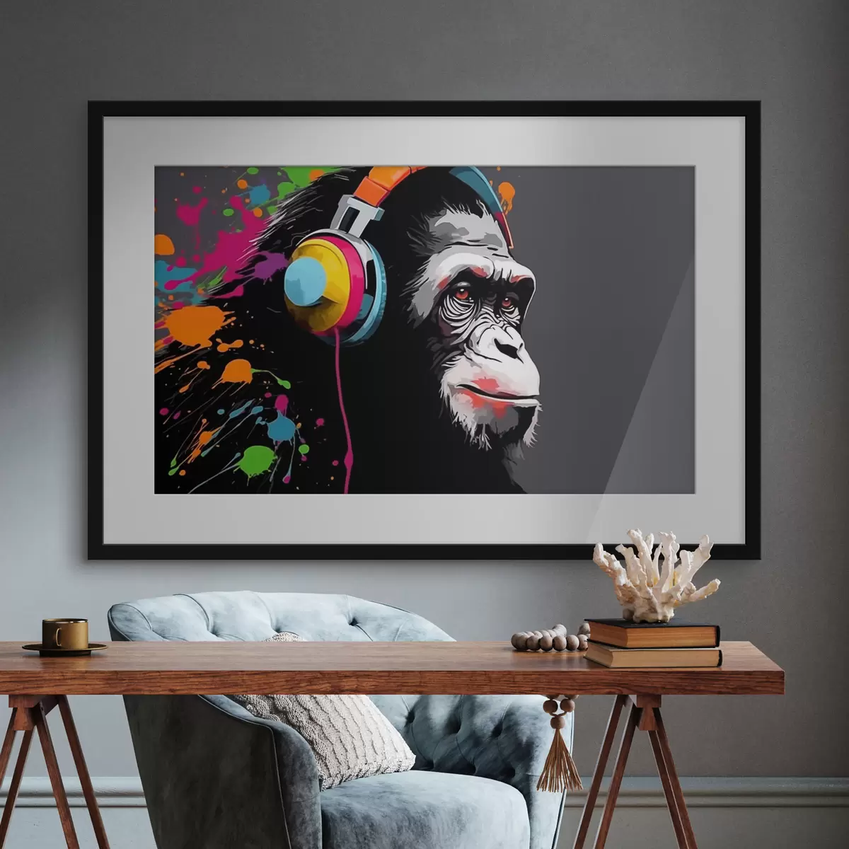 Poster Mono con auriculares f47385