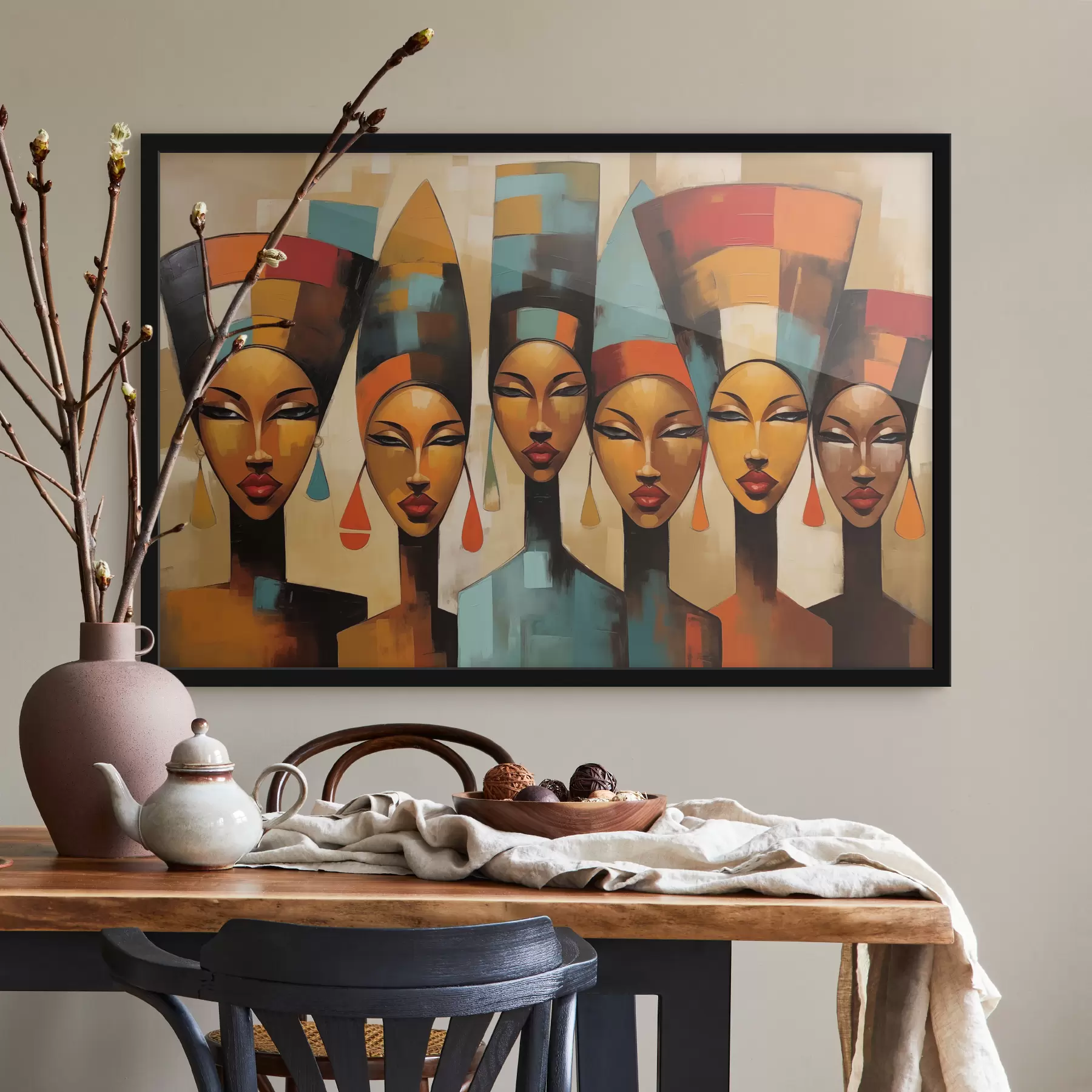 murales de pared Retrato de mujeres al estilo africano f47387