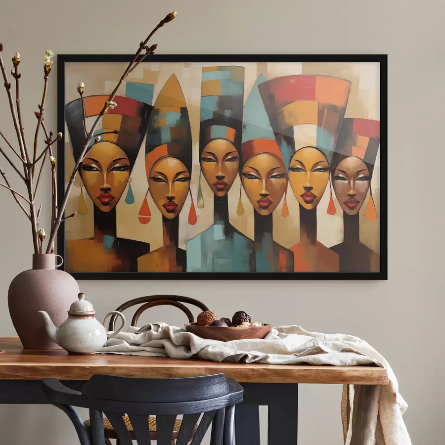 murales de pared Retrato de mujeres al estilo africano f47387