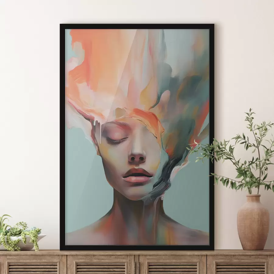 murales de pared Retrato abstracto de una niña f47389