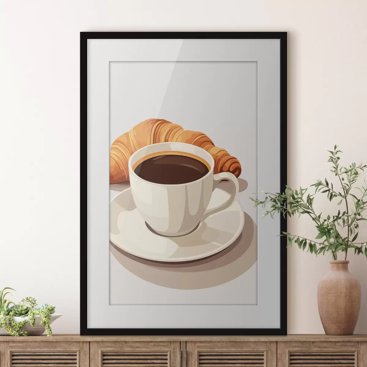 Poster Café con croissant f47397