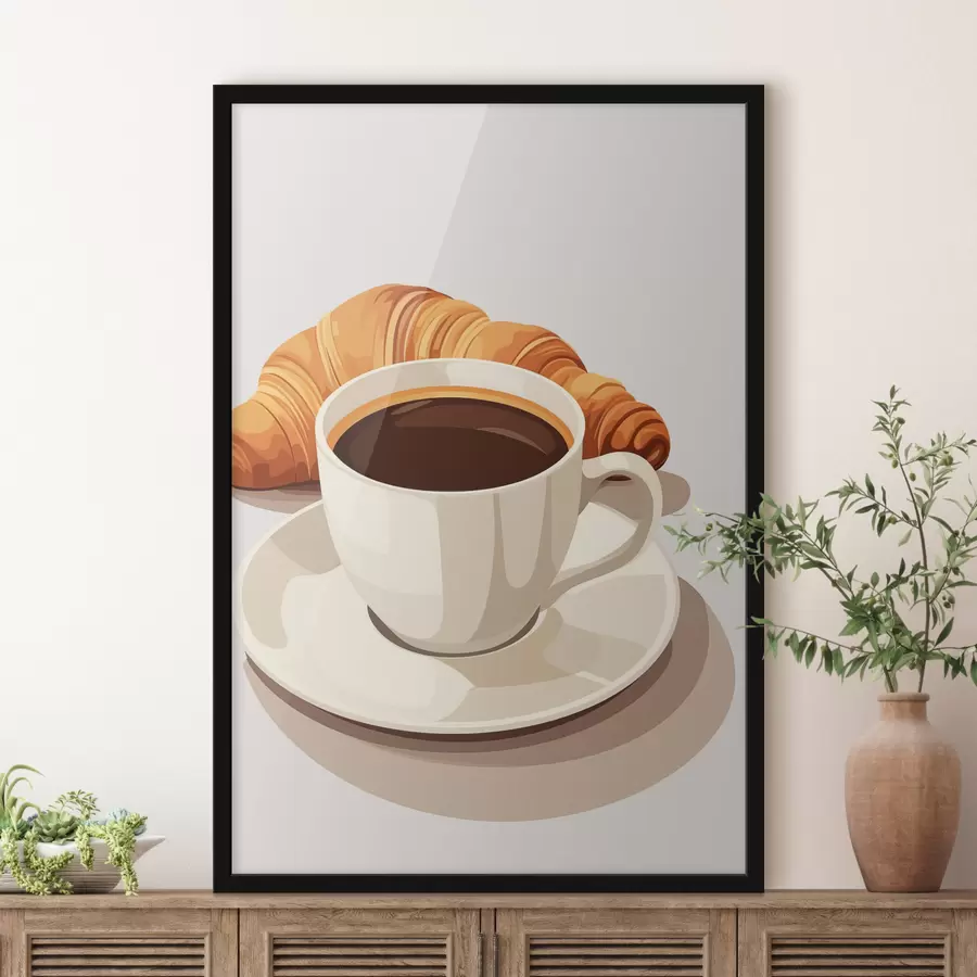 murales de pared Café con croissant f47397