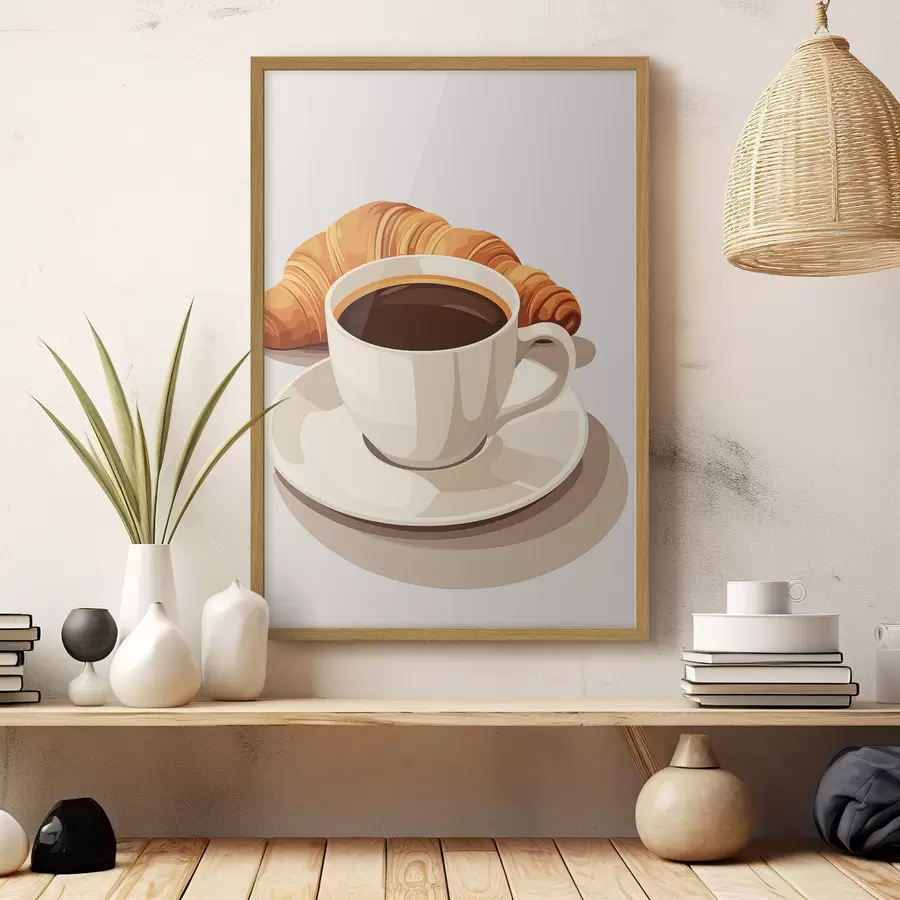 murales de pared Café con croissant f47397