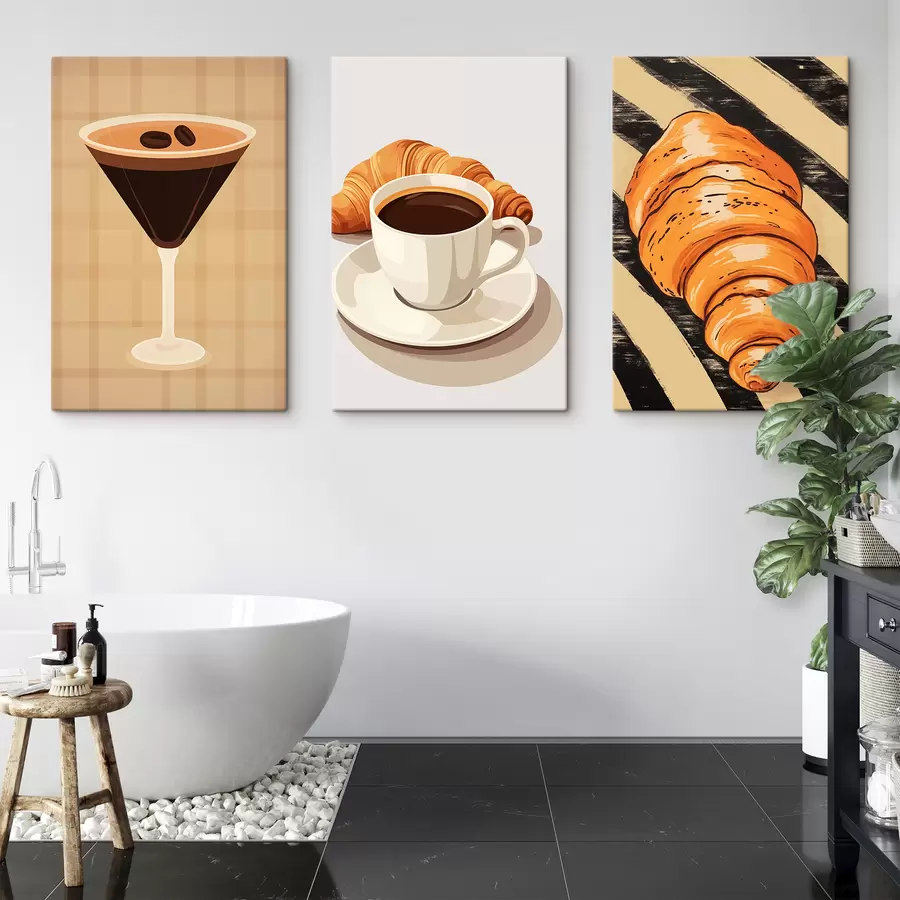 murales de pared Café y croissant m01212