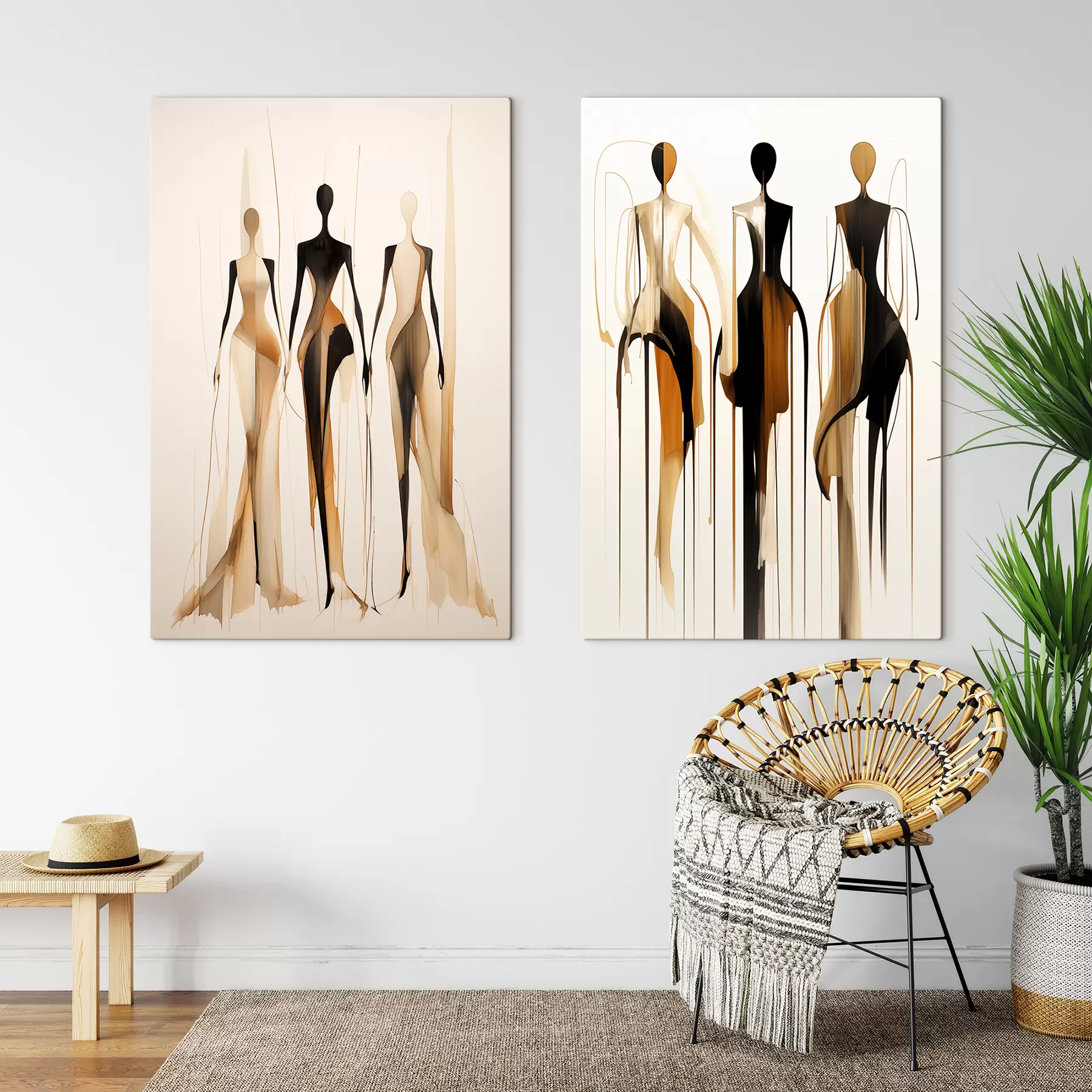 murales de pared siluetas abstractas m01214