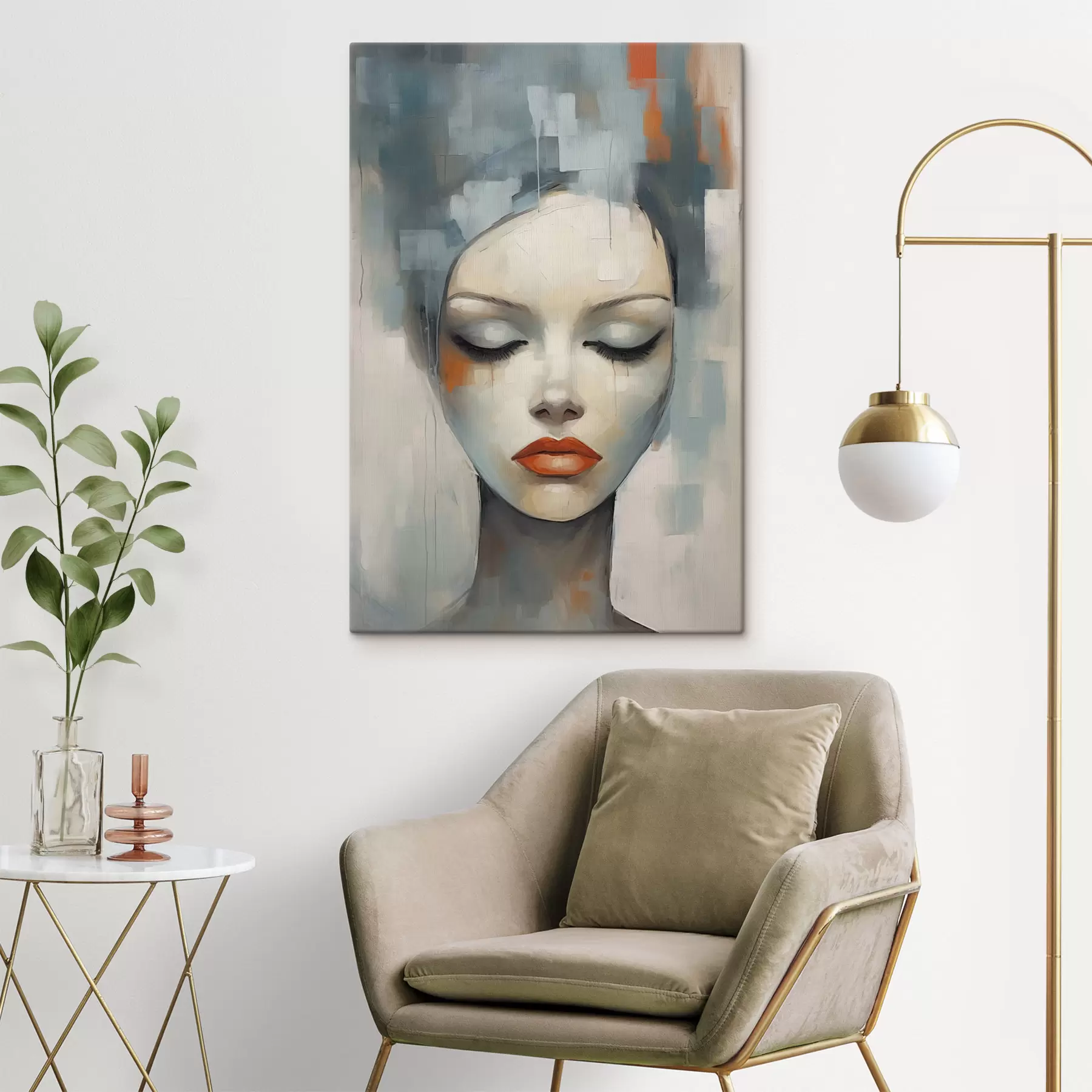 murales de pared Retrato abstracto de una niña s47365