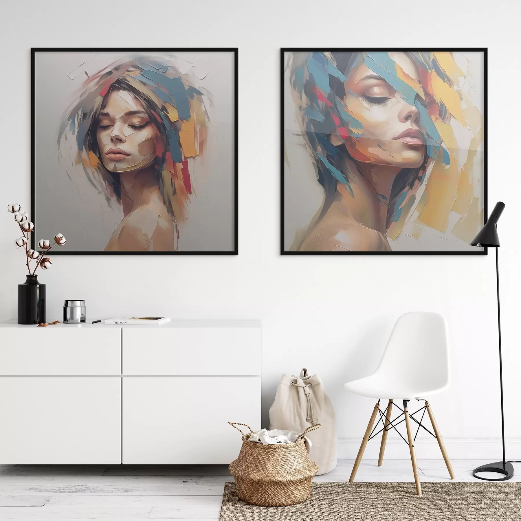 murales de pared Retrato abstracto de una mujer d01081