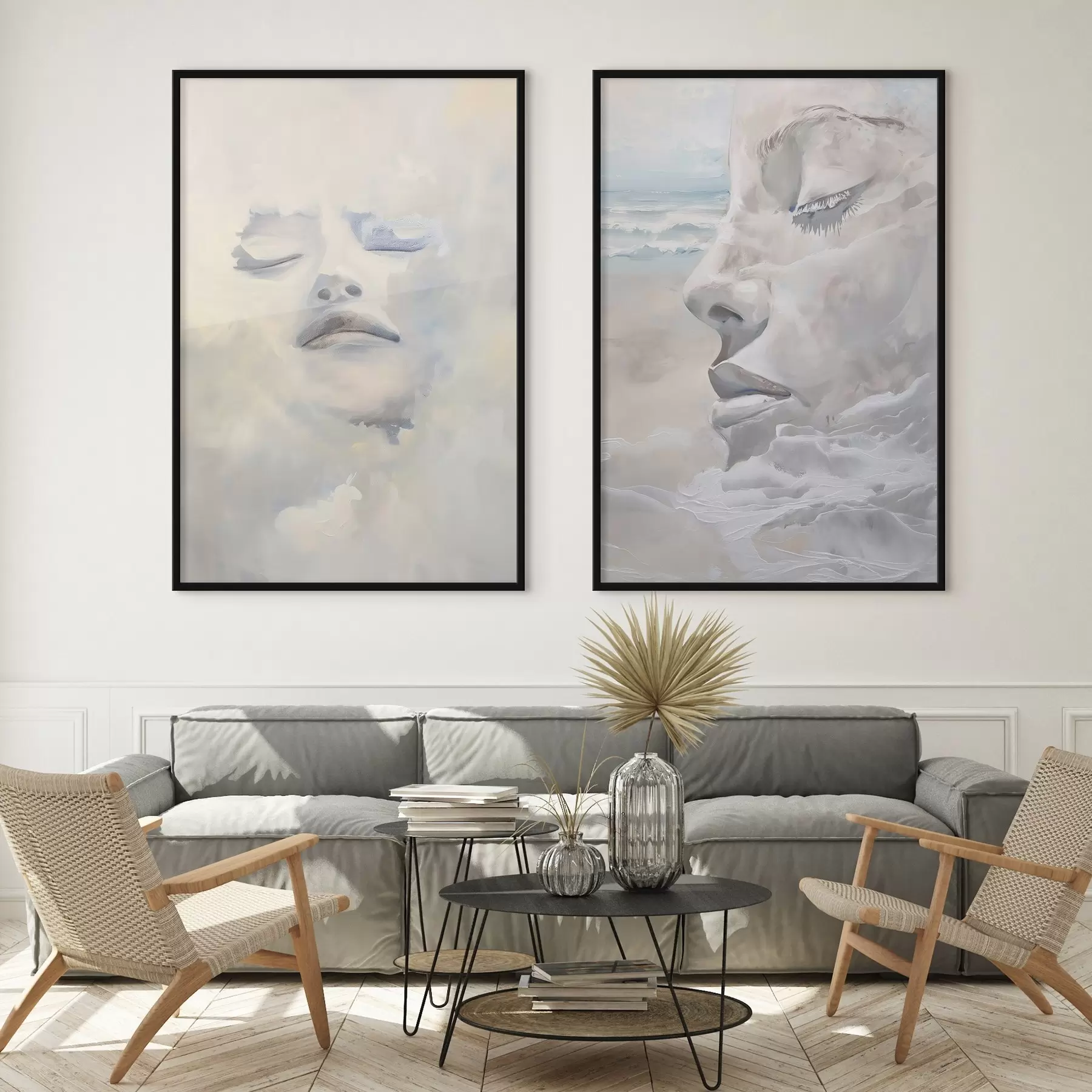 murales de pared Rostro en las nubes d01143