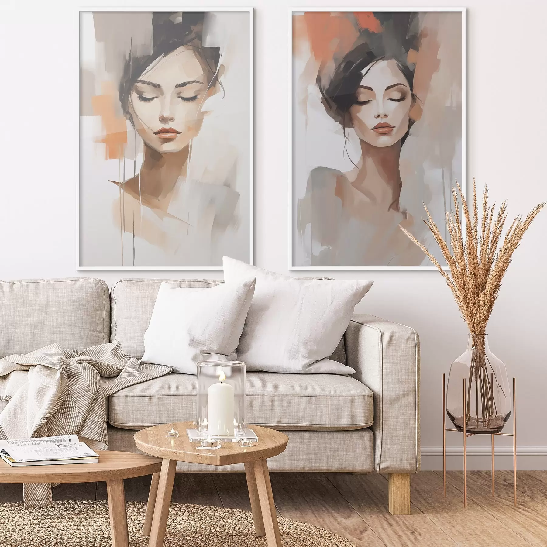 murales de pared Retrato abstracto de una niña d01159