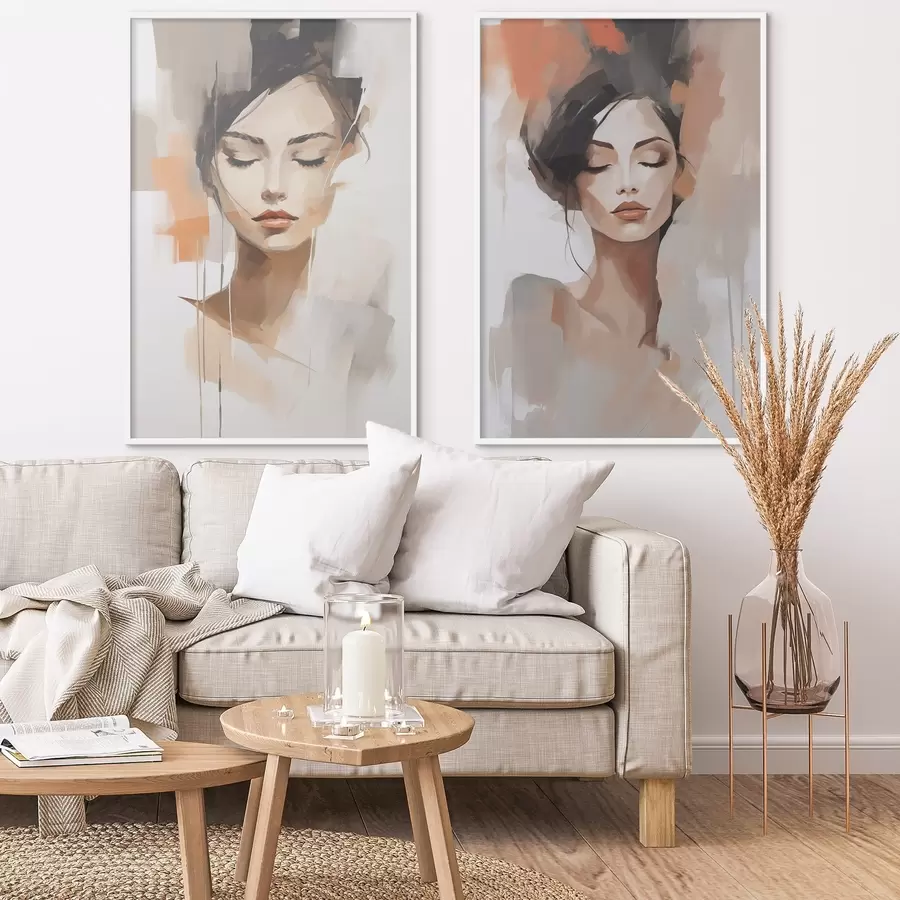 murales de pared Retrato abstracto de una niña d01159