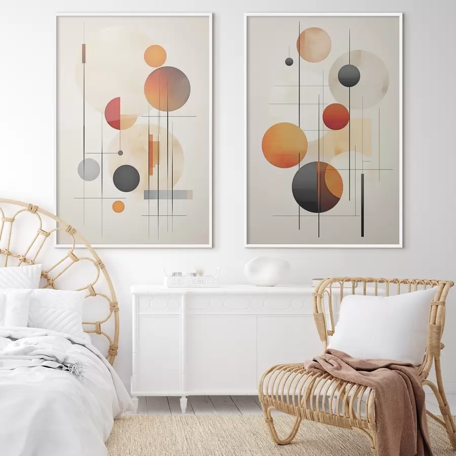 murales de pared Abstracción geométrica con esferas d01103