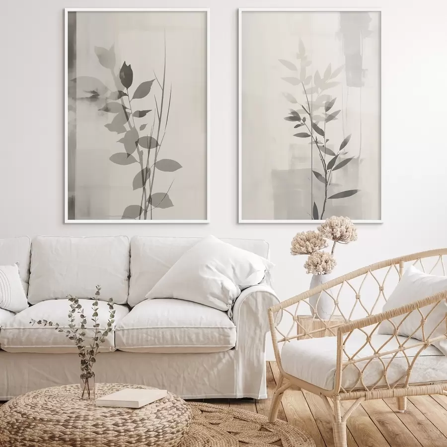 murales de pared Ramas de hojas abstractas d01134