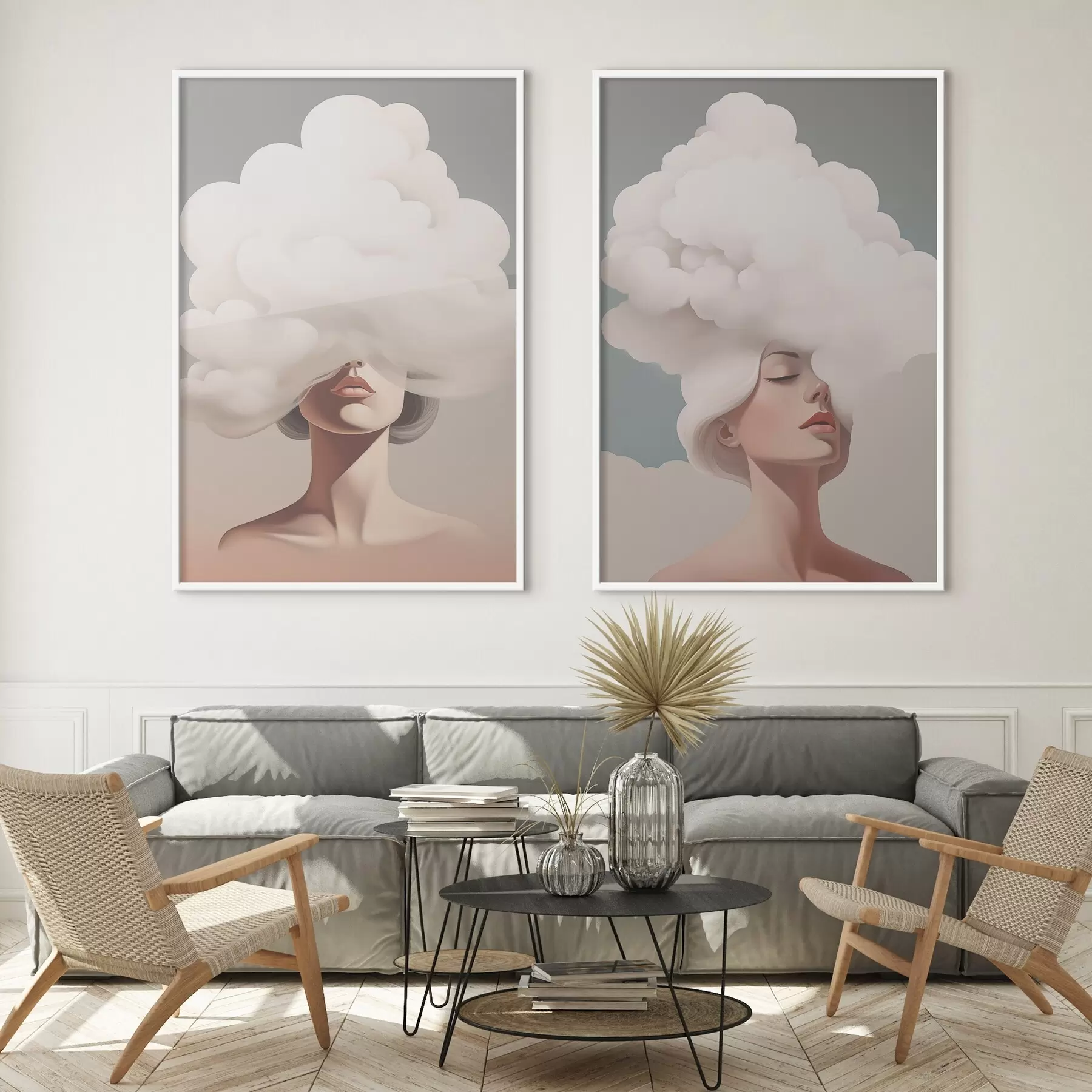 murales de pared La niña y la nube d01186