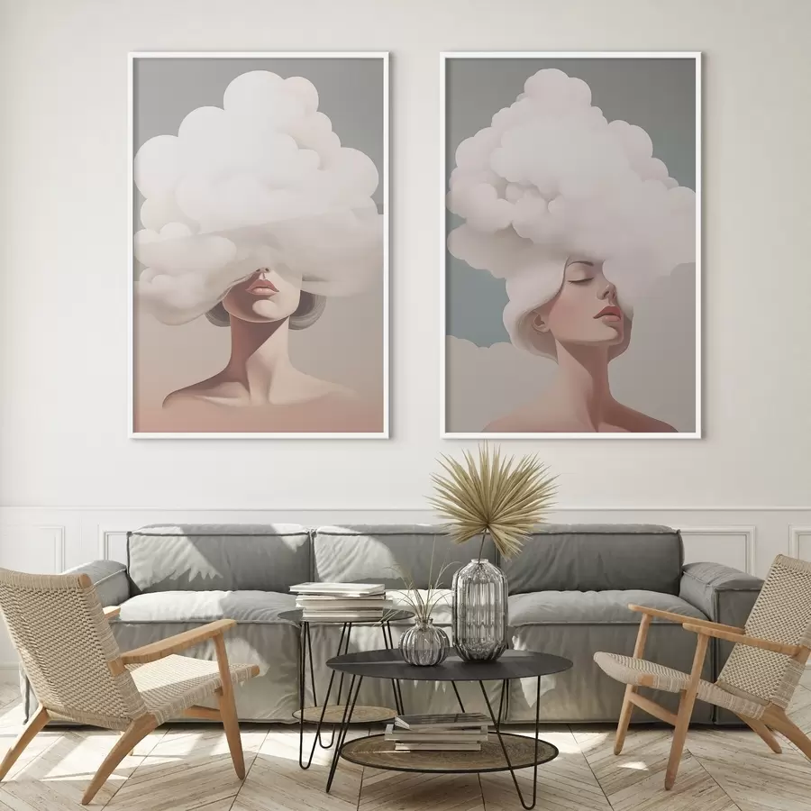 murales de pared La niña y la nube d01186