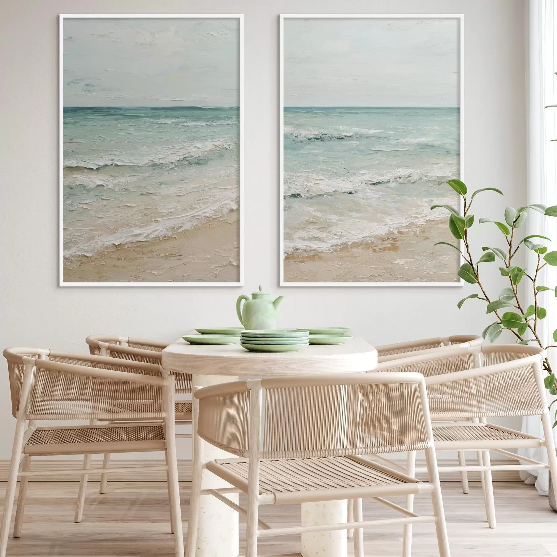 murales de pared costas marítimas al estilo de la pintura al óleo d01170