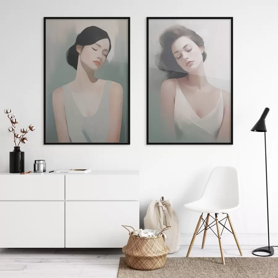 murales de pared Una niña con los ojos cerrados d01188