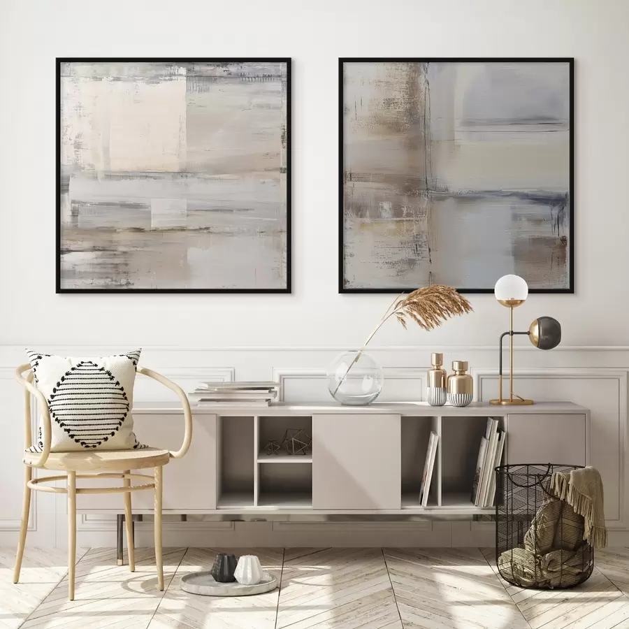 murales de pared abstracción contemporánea en tonos apagados d01171