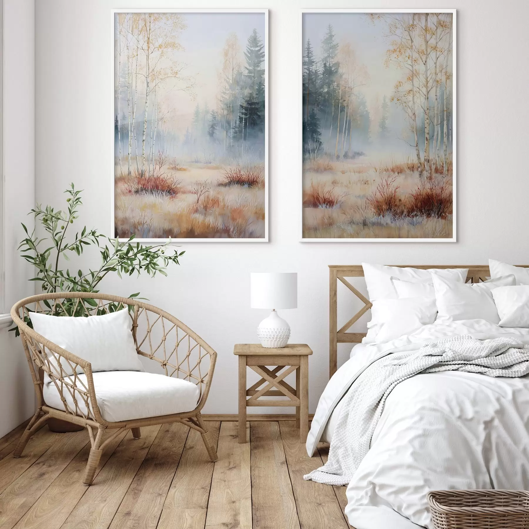 murales de pared paisaje primeras heladas en el bosque d01174